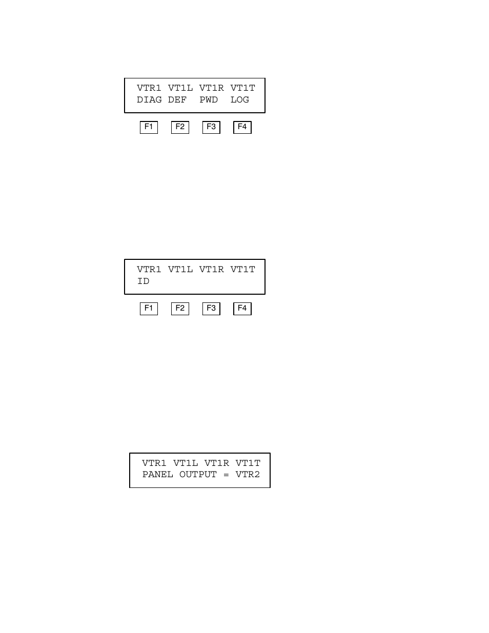 Vtr1 vt1l vt1r vt1t diag def pwd log, Vtr1 vt1l vt1r vt1t id | Grass Valley VM 3000 System Controllers v.7.4 User Manual | Page 705 / 787