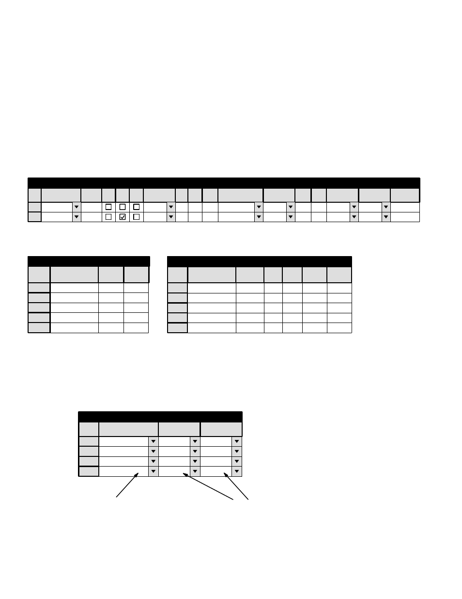 Y line table − vtr controller/tributary selection | Grass Valley VM 3000 System Controllers v.7.4 User Manual | Page 720 / 787