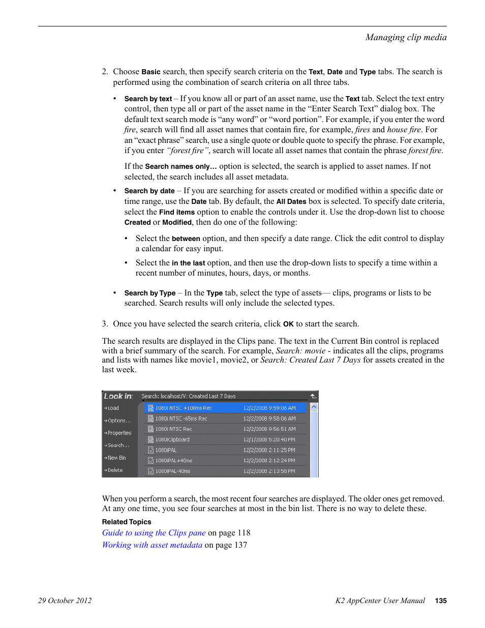 Grass Valley K2 AppCenter v.9.0 User Manual | Page 135 / 290