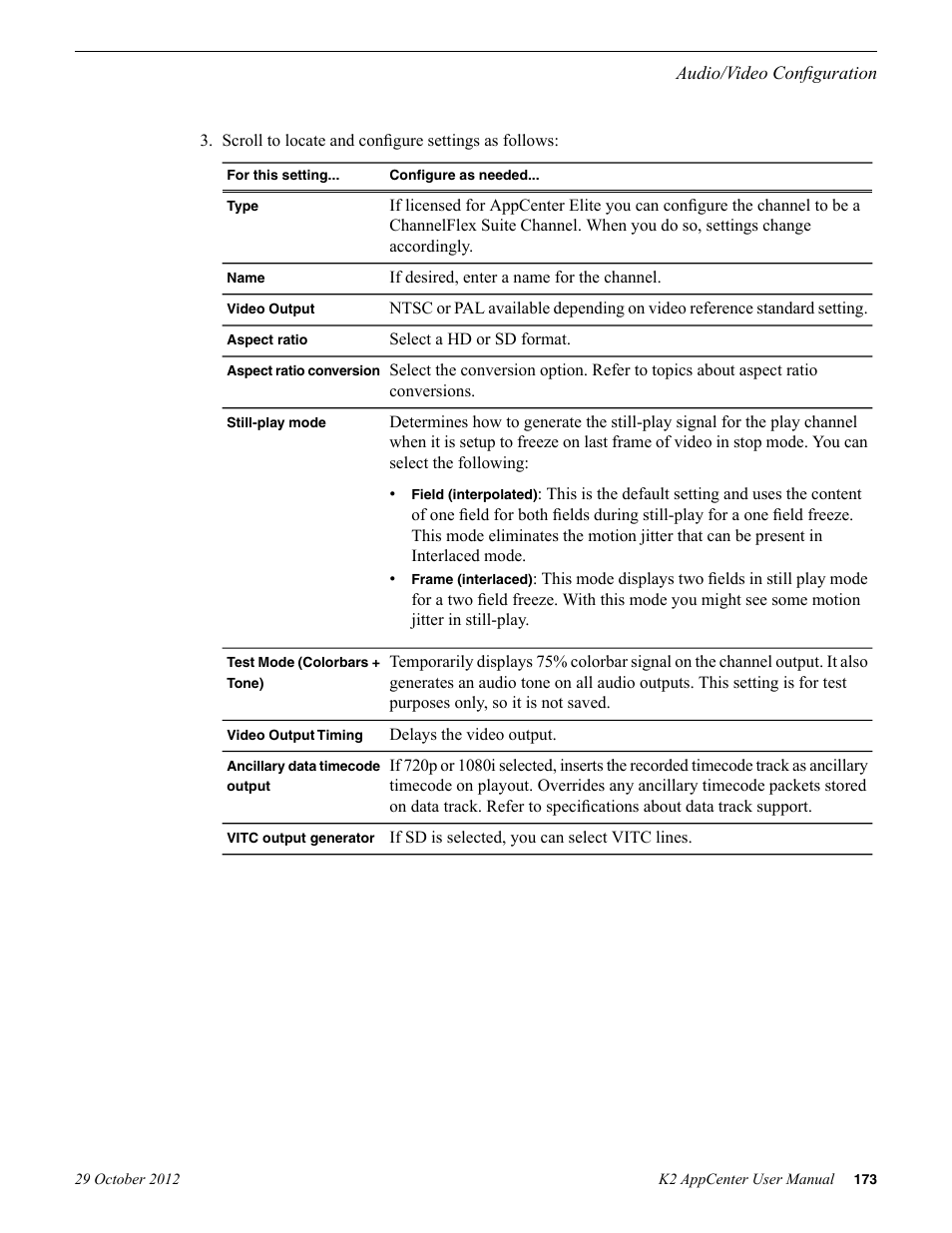 Grass Valley K2 AppCenter v.9.0 User Manual | Page 173 / 290