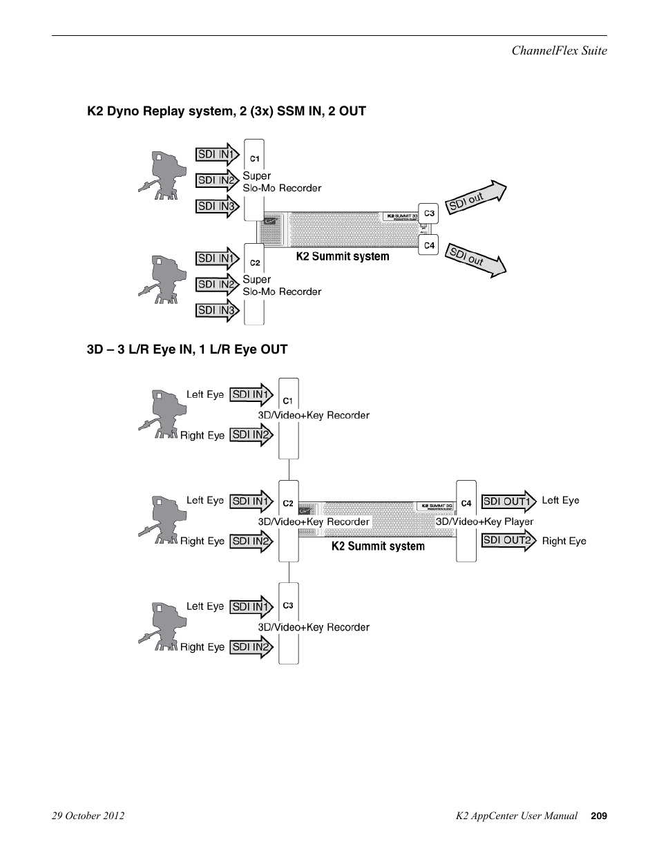 K2 dyno replay system, 2 (3x) ssm in, 2 out, 3d – 3 l/r eye in, 1 l/r eye out | Grass Valley K2 AppCenter v.9.0 User Manual | Page 209 / 290