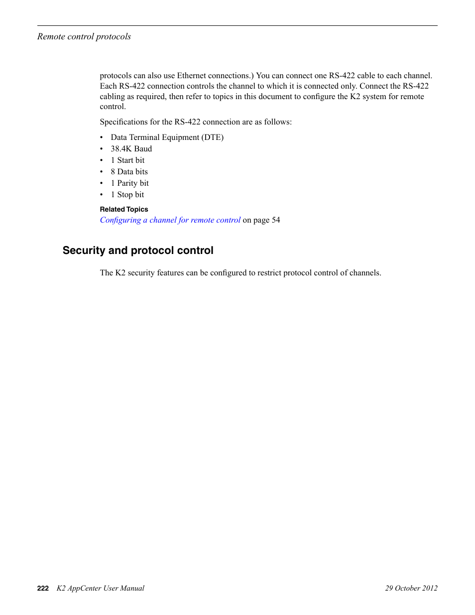 Security and protocol control | Grass Valley K2 AppCenter v.9.0 User Manual | Page 222 / 290