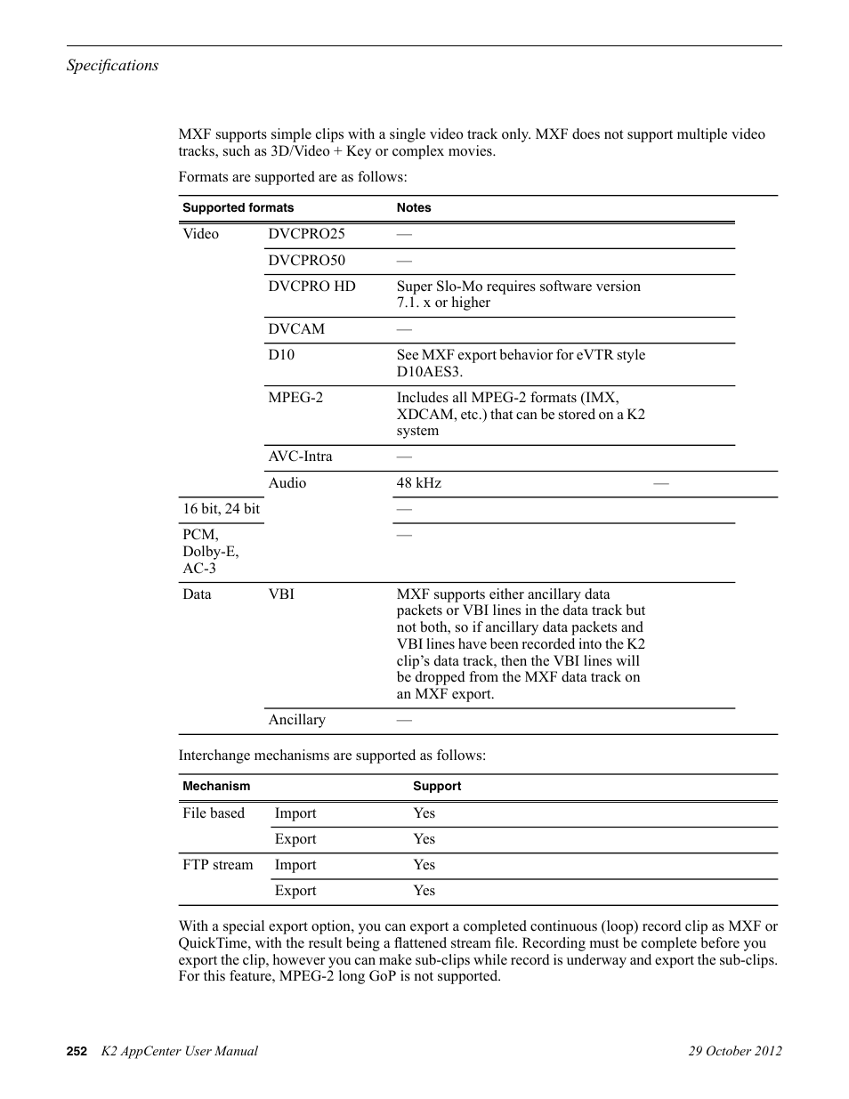 Grass Valley K2 AppCenter v.9.0 User Manual | Page 252 / 290