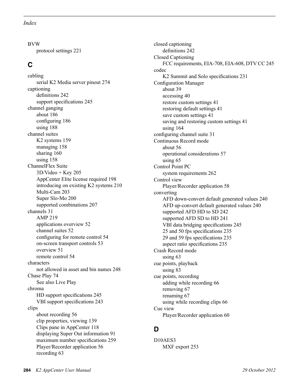 Grass Valley K2 AppCenter v.9.0 User Manual | Page 284 / 290