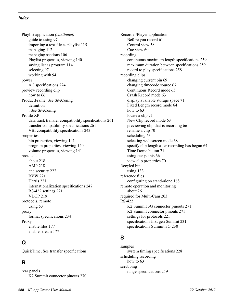 Grass Valley K2 AppCenter v.9.0 User Manual | Page 288 / 290