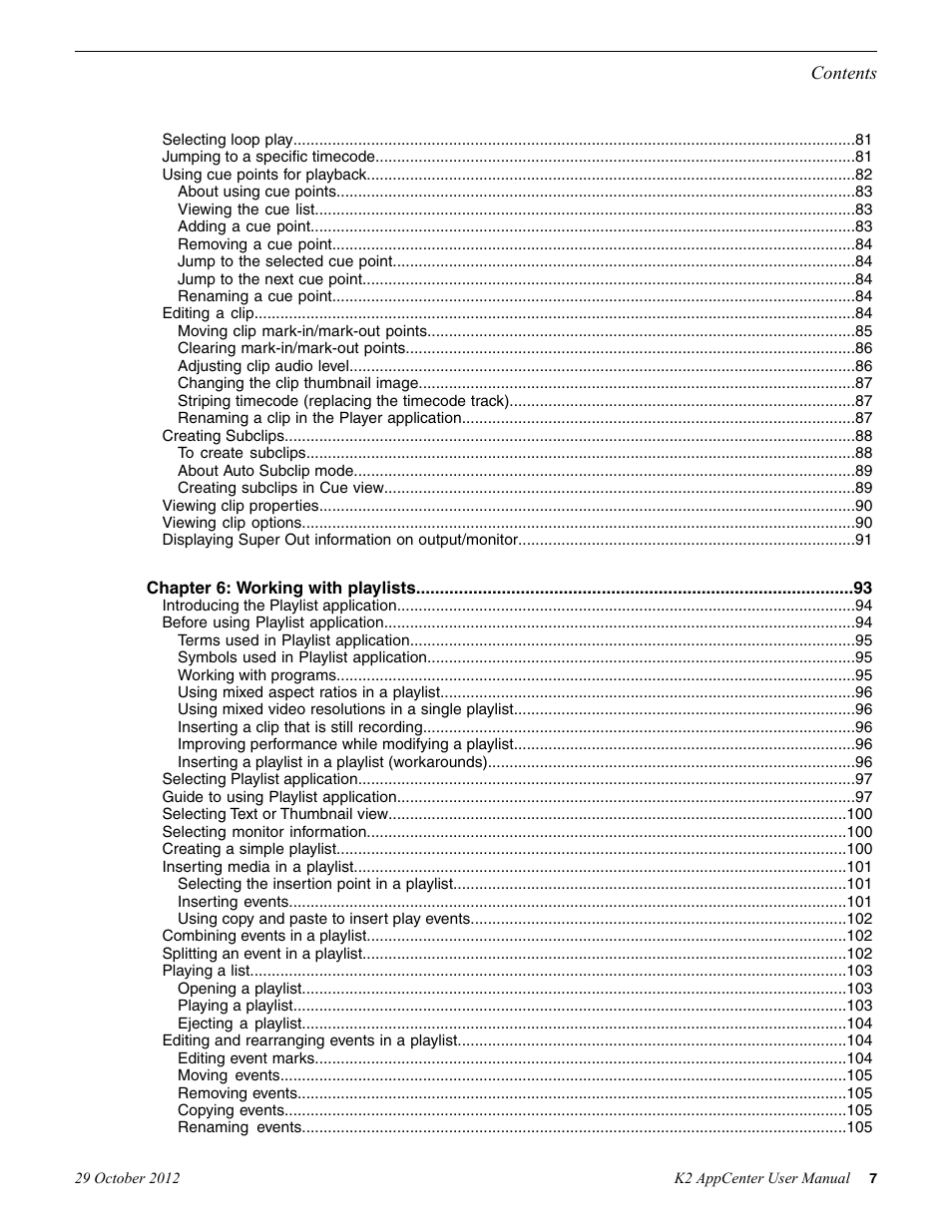 Grass Valley K2 AppCenter v.9.0 User Manual | Page 7 / 290