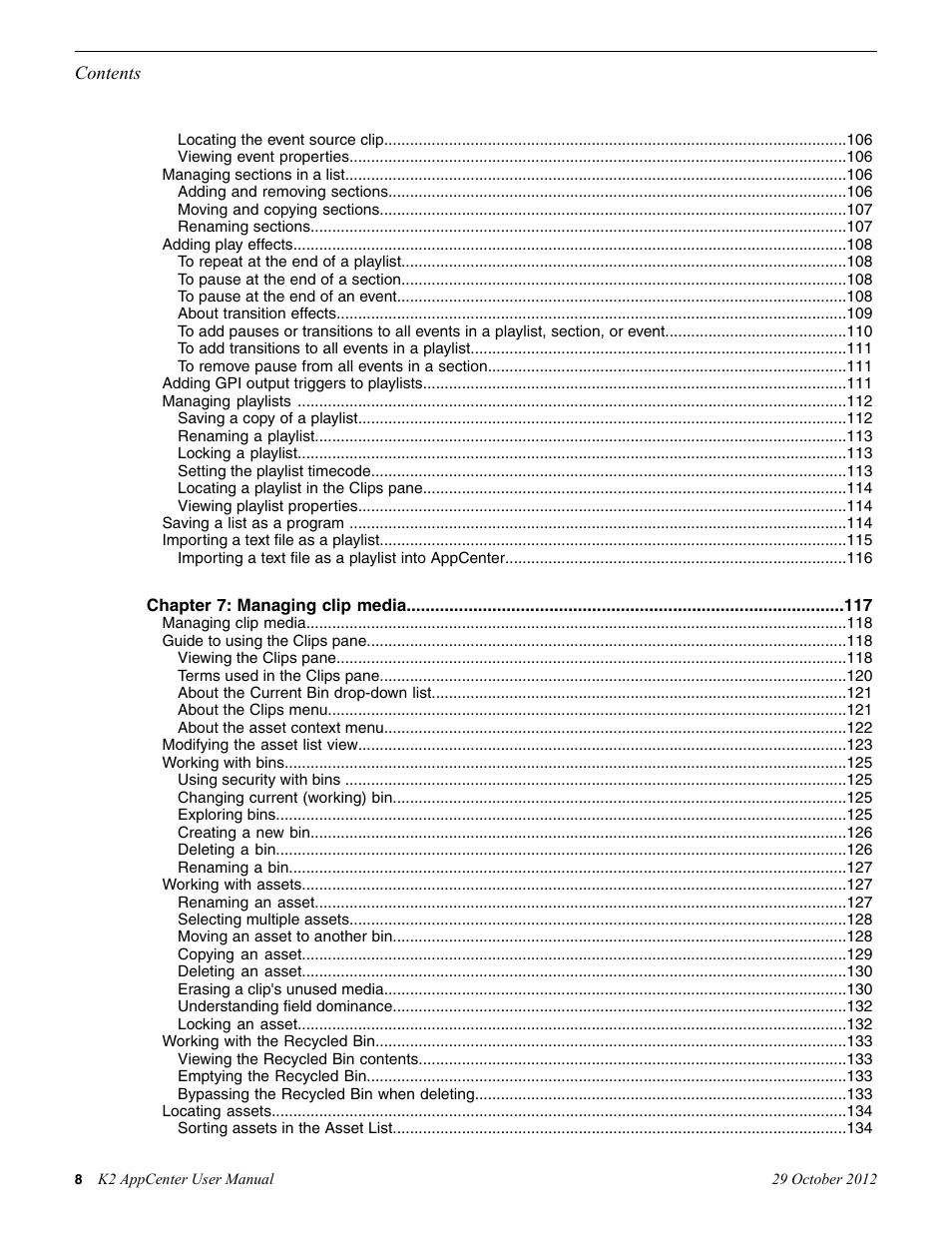 Grass Valley K2 AppCenter v.9.0 User Manual | Page 8 / 290