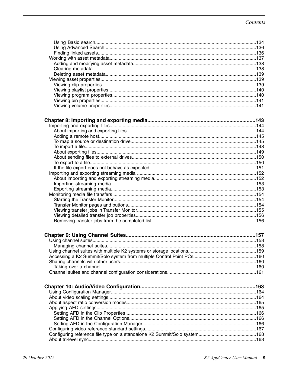 Grass Valley K2 AppCenter v.9.0 User Manual | Page 9 / 290