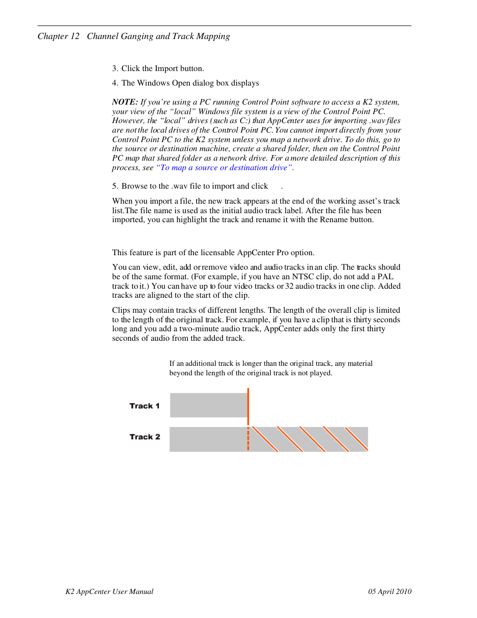 Adding a video or audio track | Grass Valley K2 AppCenter v.7.2 User Manual | Page 182 / 260
