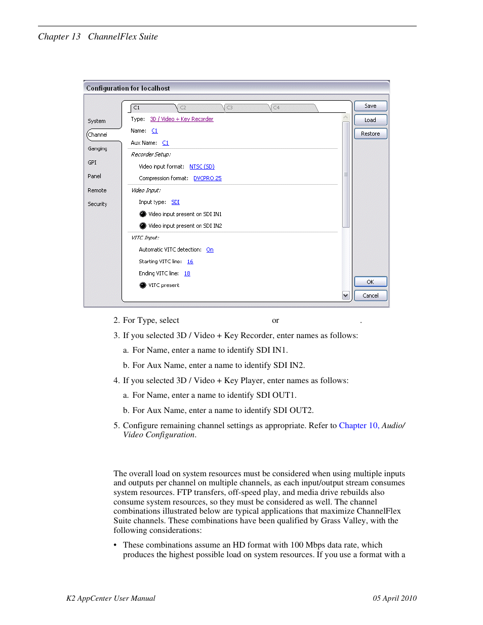 Channelflex suite supported combinations | Grass Valley K2 AppCenter v.7.2 User Manual | Page 192 / 260