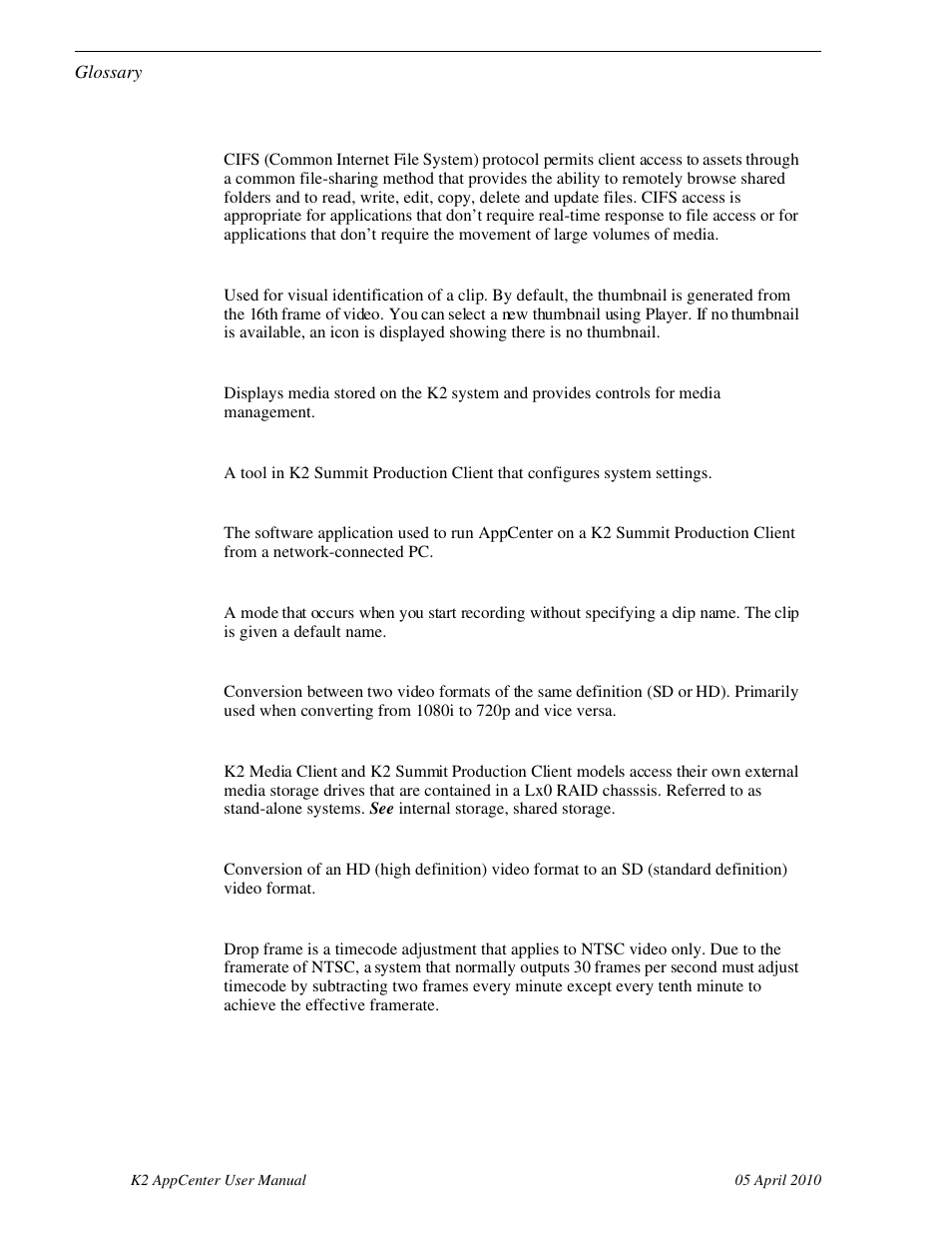 Grass Valley K2 AppCenter v.7.2 User Manual | Page 248 / 260