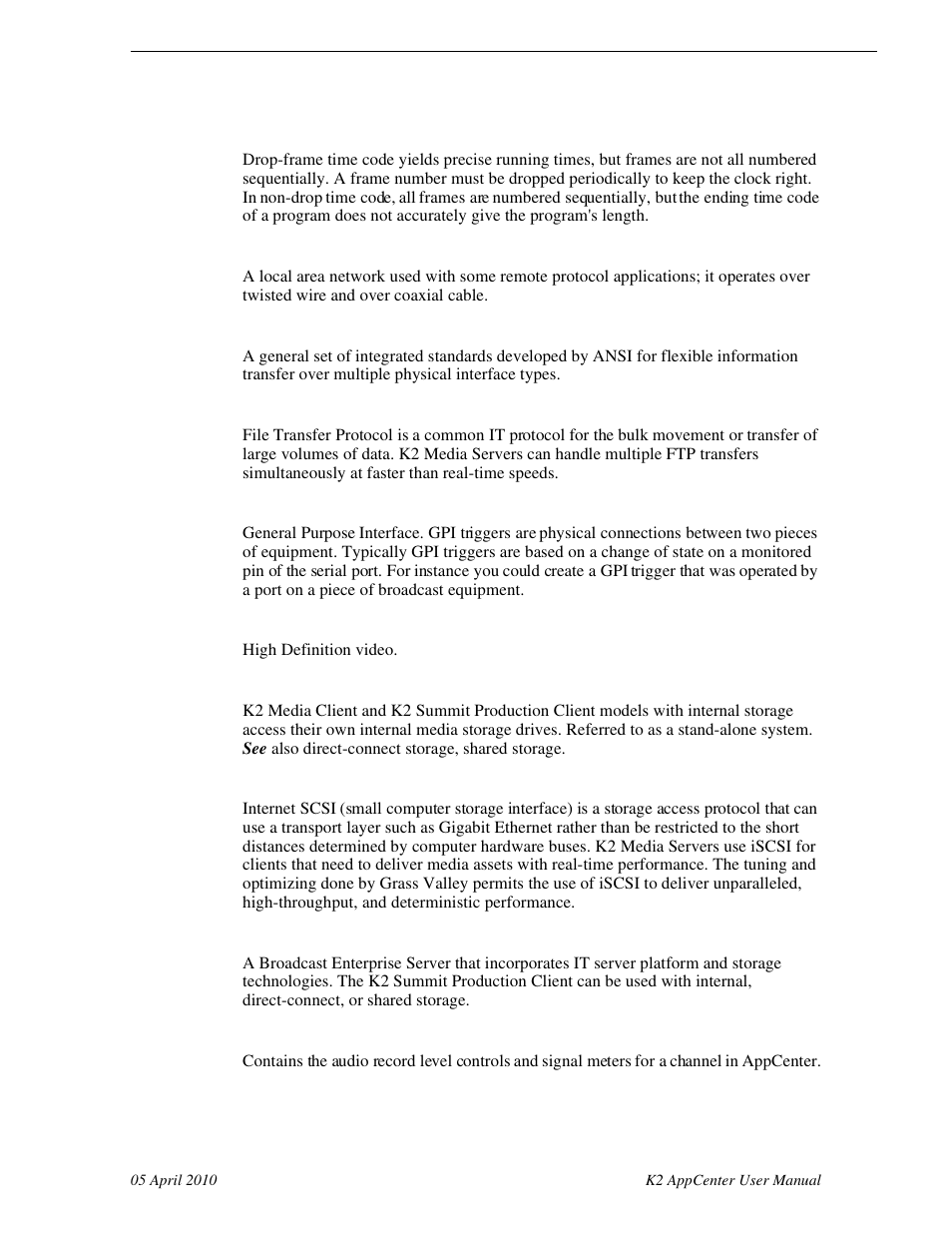 Grass Valley K2 AppCenter v.7.2 User Manual | Page 249 / 260