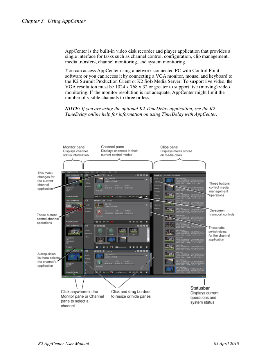About appcenter, Appcenter user interface overview, About appcenter appcenter user interface overview | Grass Valley K2 AppCenter v.7.2 User Manual | Page 32 / 260
