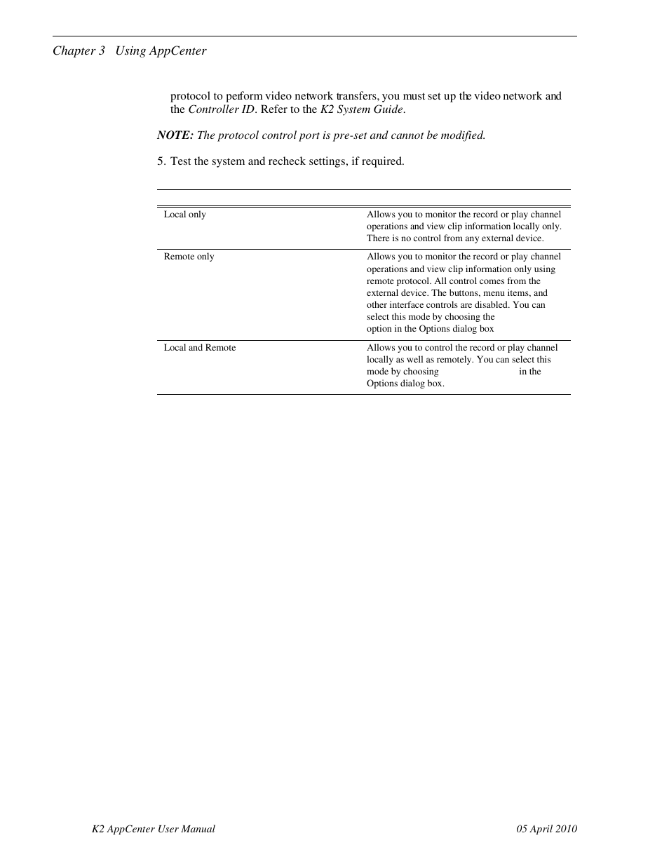 Chapter 3 using appcenter | Grass Valley K2 AppCenter v.7.2 User Manual | Page 42 / 260