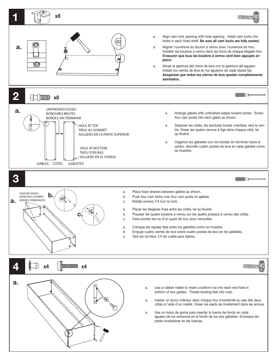 A. b. c | Closet Maid Stackable 7-Shelf Organizer S12ST User Manual | Page 2 / 4