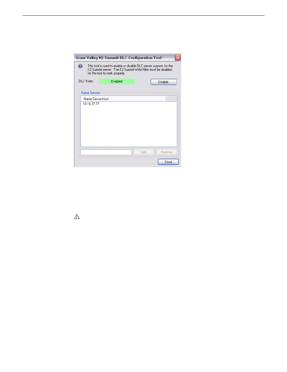 Configuring the dlc server manually | Grass Valley K2 Dyno PA Configuration Manual v.1.5 User Manual | Page 40 / 60