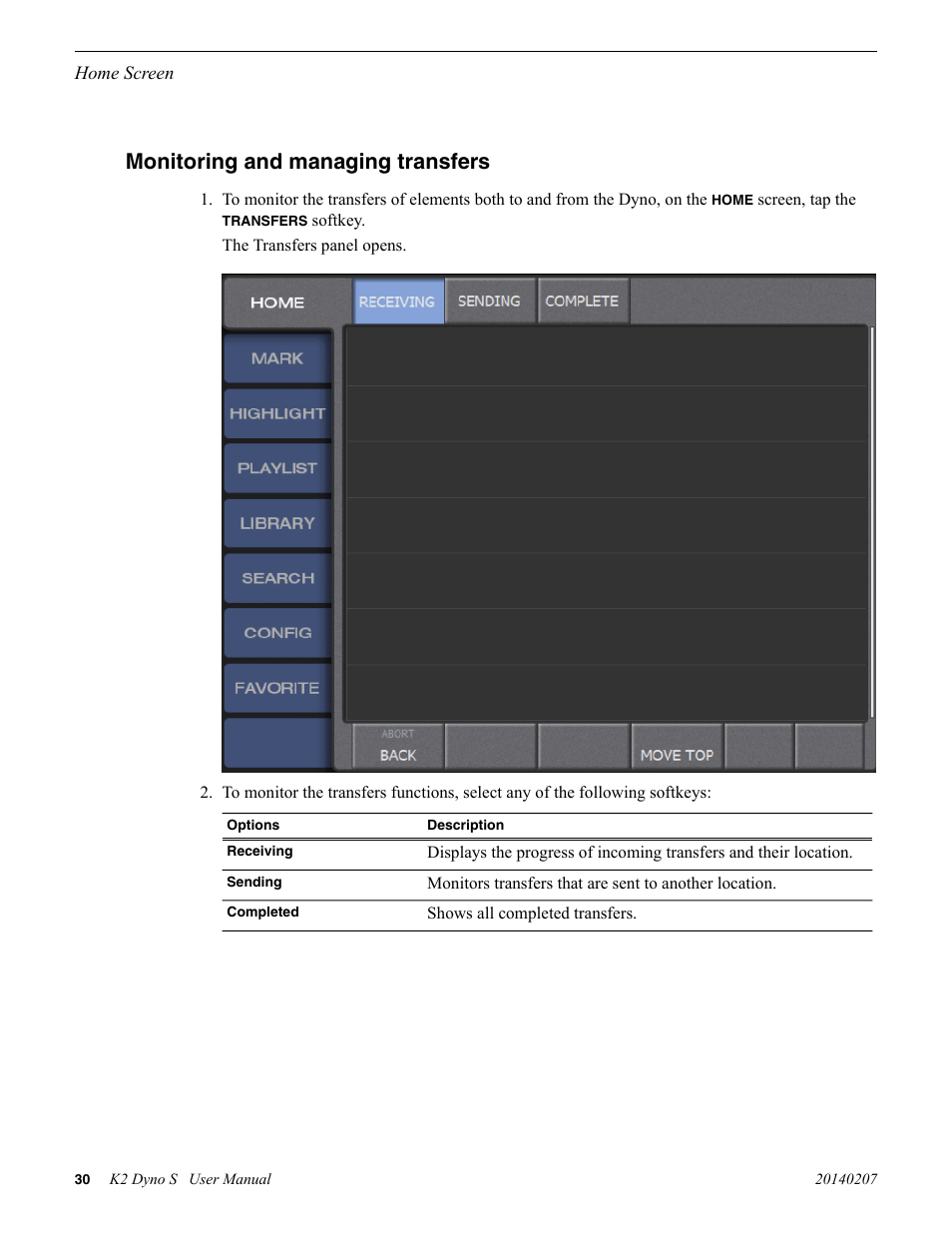 Monitoring and managing transfers | Grass Valley K2 Dyno S Replay Controller v.3.2 User Manual | Page 30 / 106