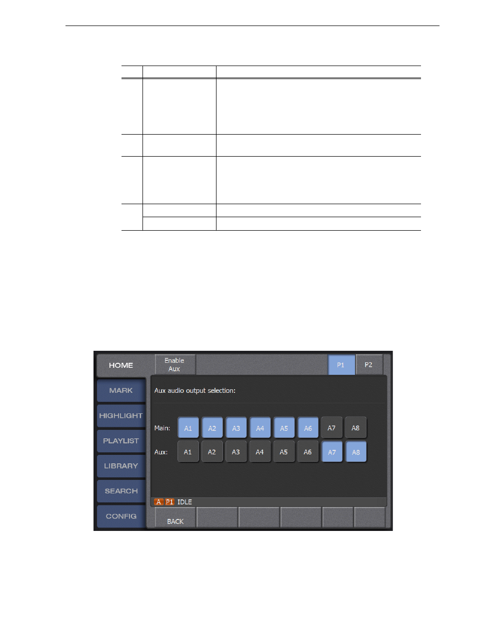 Setting the auxiliary audio | Grass Valley K2 Dyno v.2.0 User Manual | Page 97 / 114