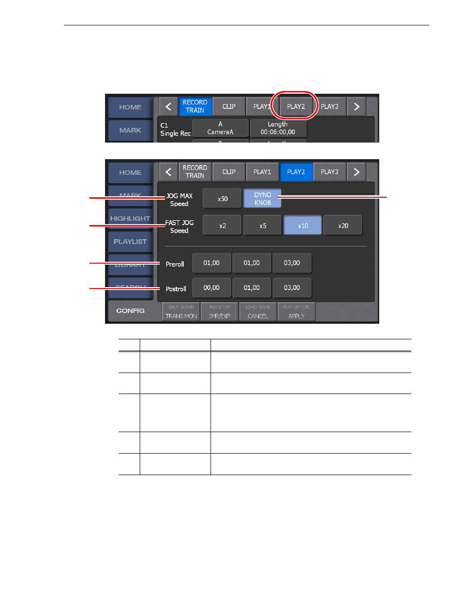 Playback settings 2 (jog speed, pre | Grass Valley K2 Dyno v.1.6 User Manual | Page 169 / 222