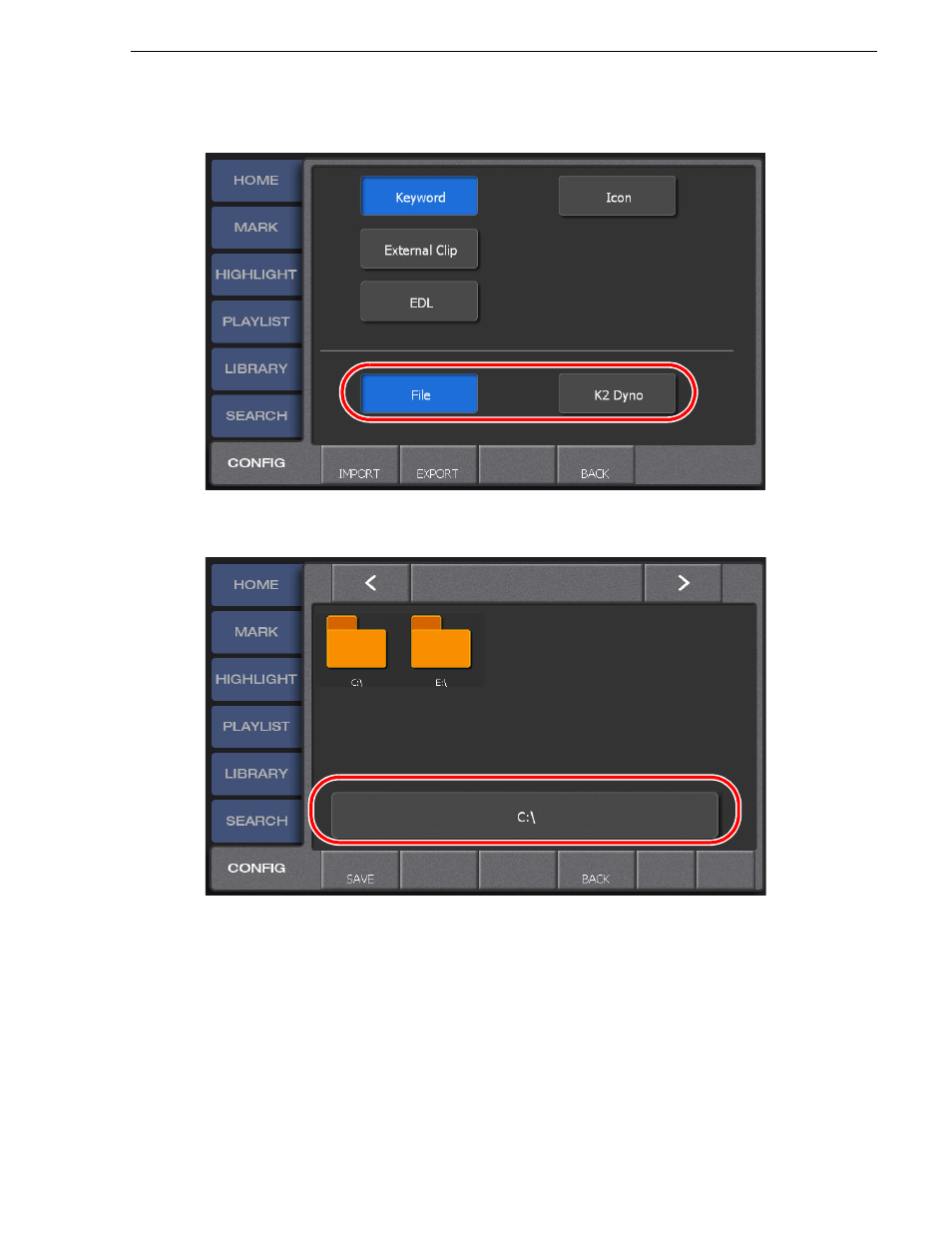 Importing/exporting | Grass Valley K2 Dyno v.1.6 User Manual | Page 193 / 222