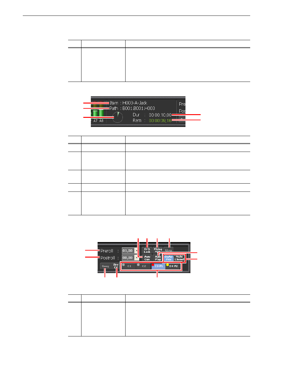 Playback item information, Play option settings, Playback item information play option settings | Play option settings" on, Chapter 11 connecting a second display | Grass Valley K2 Dyno v.1.6 User Manual | Page 208 / 222