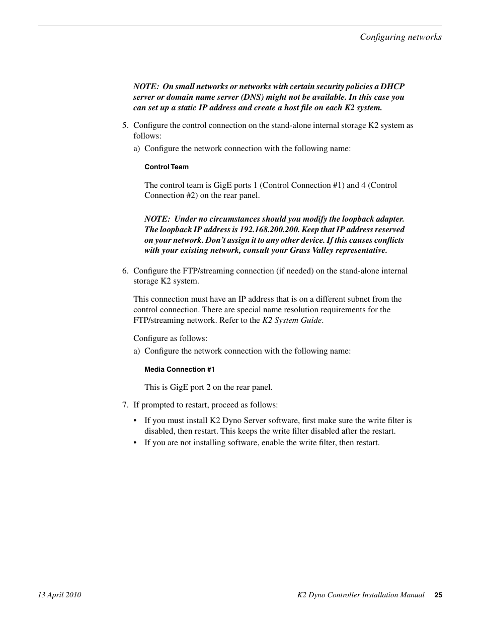 Grass Valley K2 Dyno Installation v.1.6 User Manual | Page 25 / 30