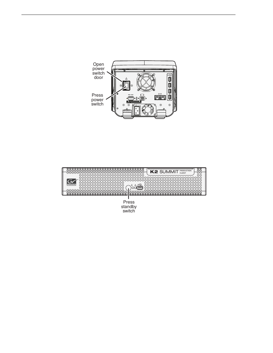 Start up k2 dyno controller, Start up k2 summit client | Grass Valley K2 Dyno Quick Start v.2.0 User Manual | Page 8 / 36