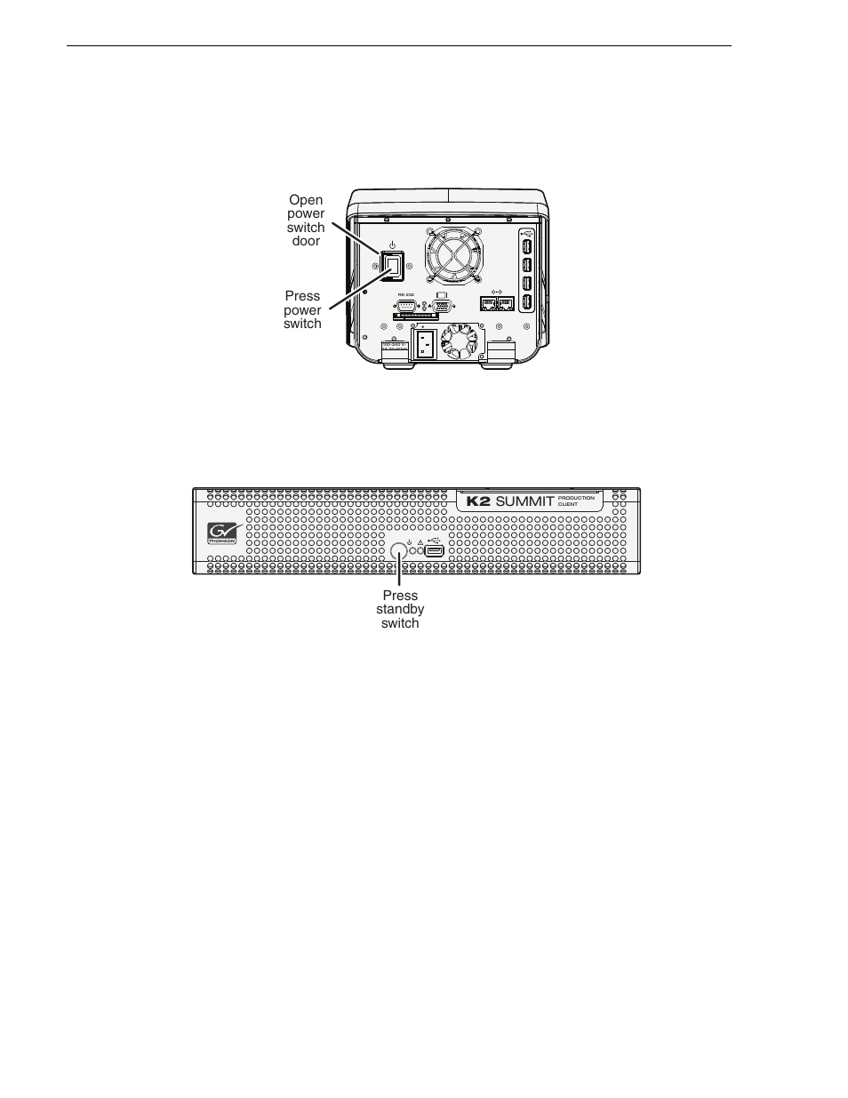 Start up k2 dyno controller, Start up k2 summit client | Grass Valley K2 Dyno Quick Start v.1.6 User Manual | Page 8 / 36