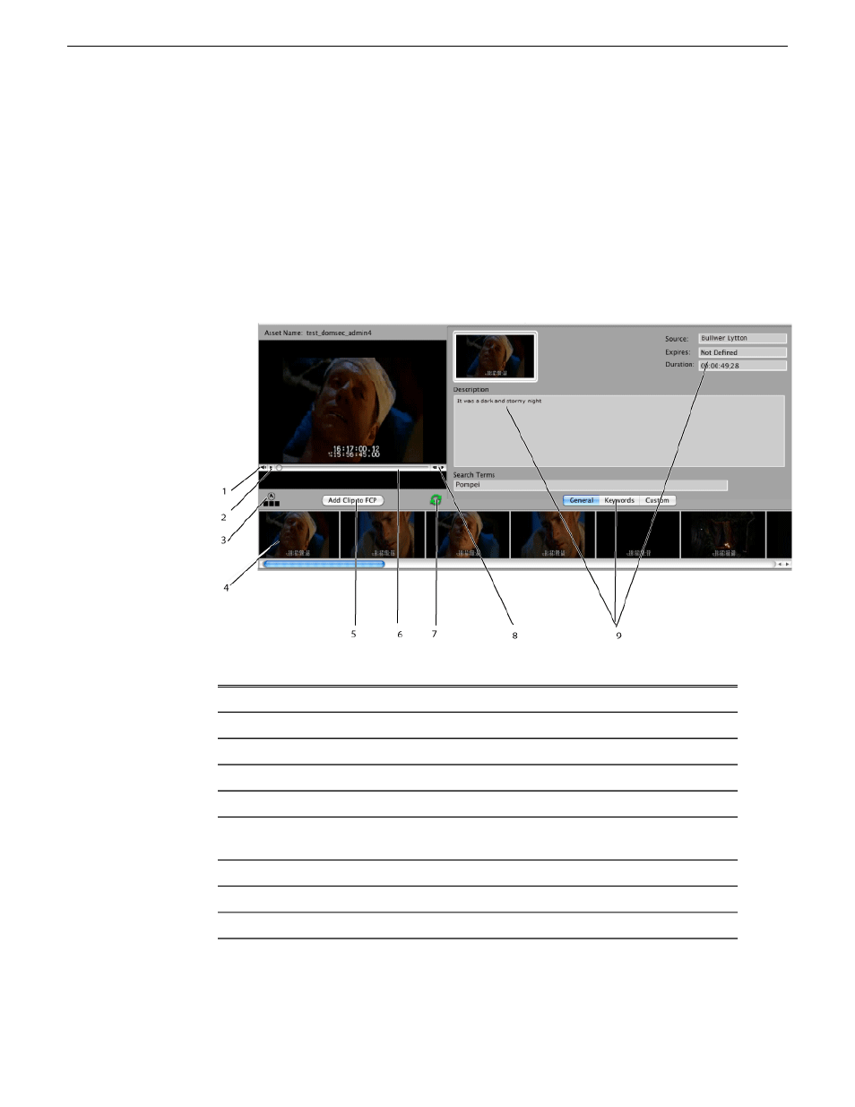 About the clip player panel | Grass Valley GV Browse v.2.0 User Manual | Page 11 / 24