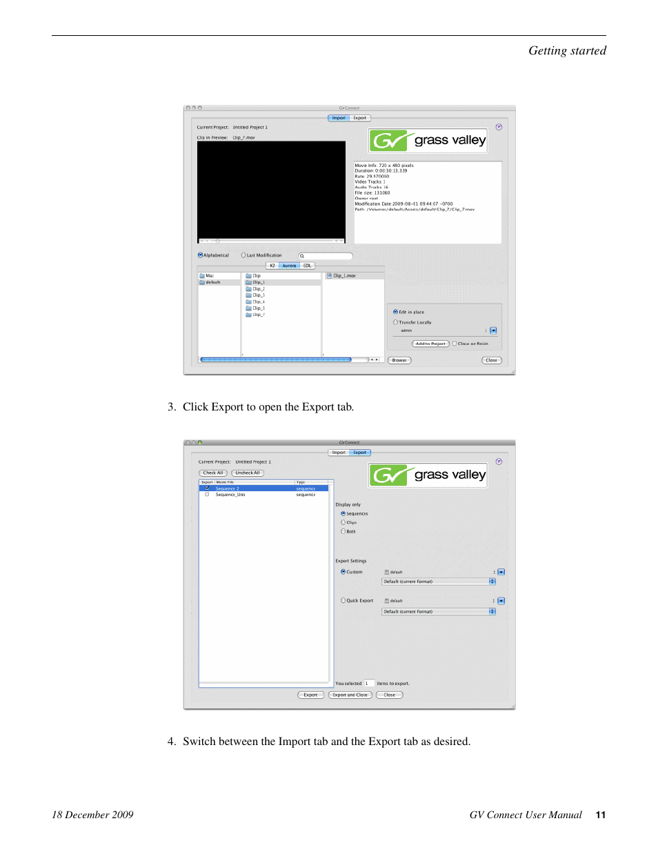 Grass Valley GV Browse v.1.0.1 User Manual | Page 11 / 20