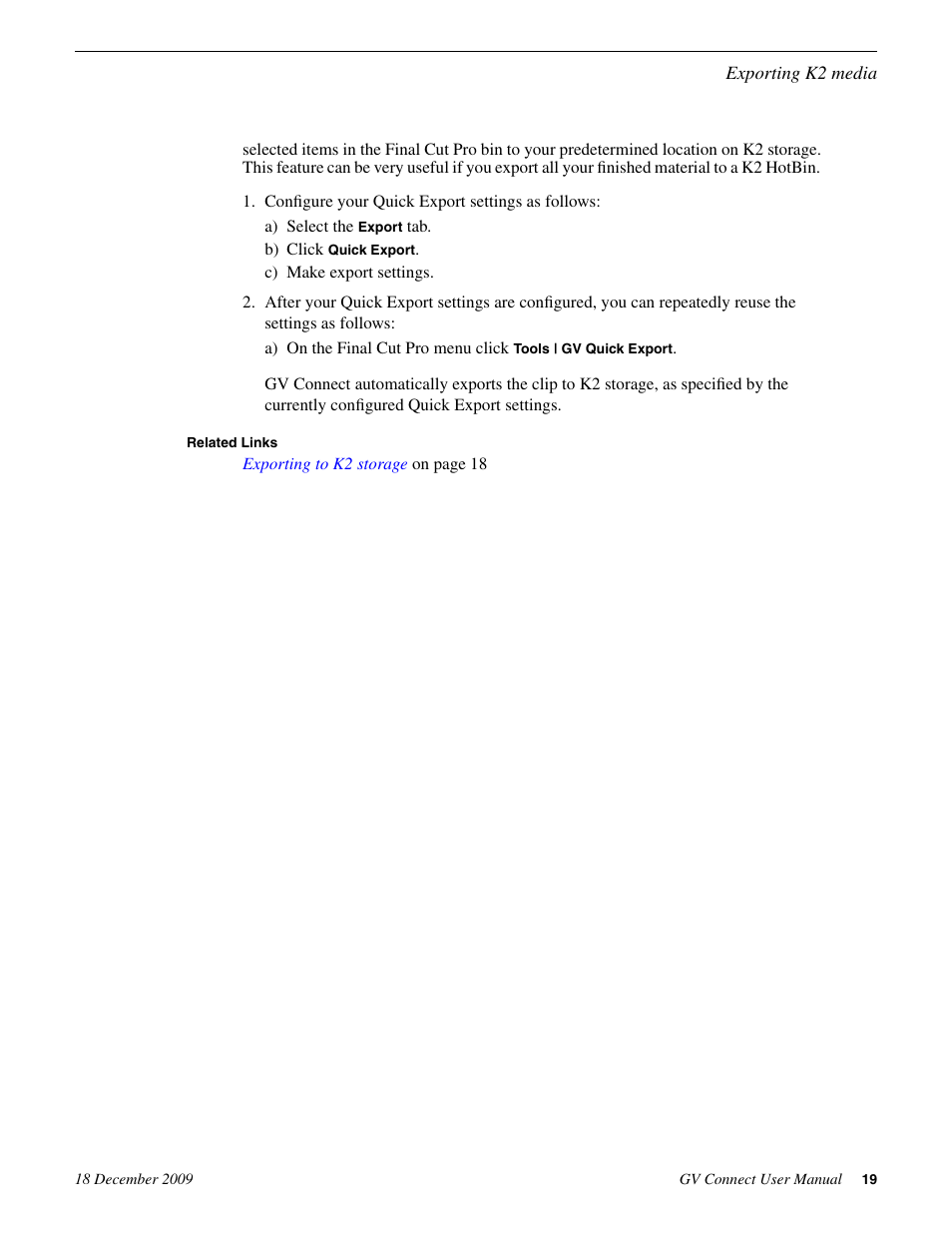 Grass Valley GV Browse v.1.0.1 User Manual | Page 19 / 20