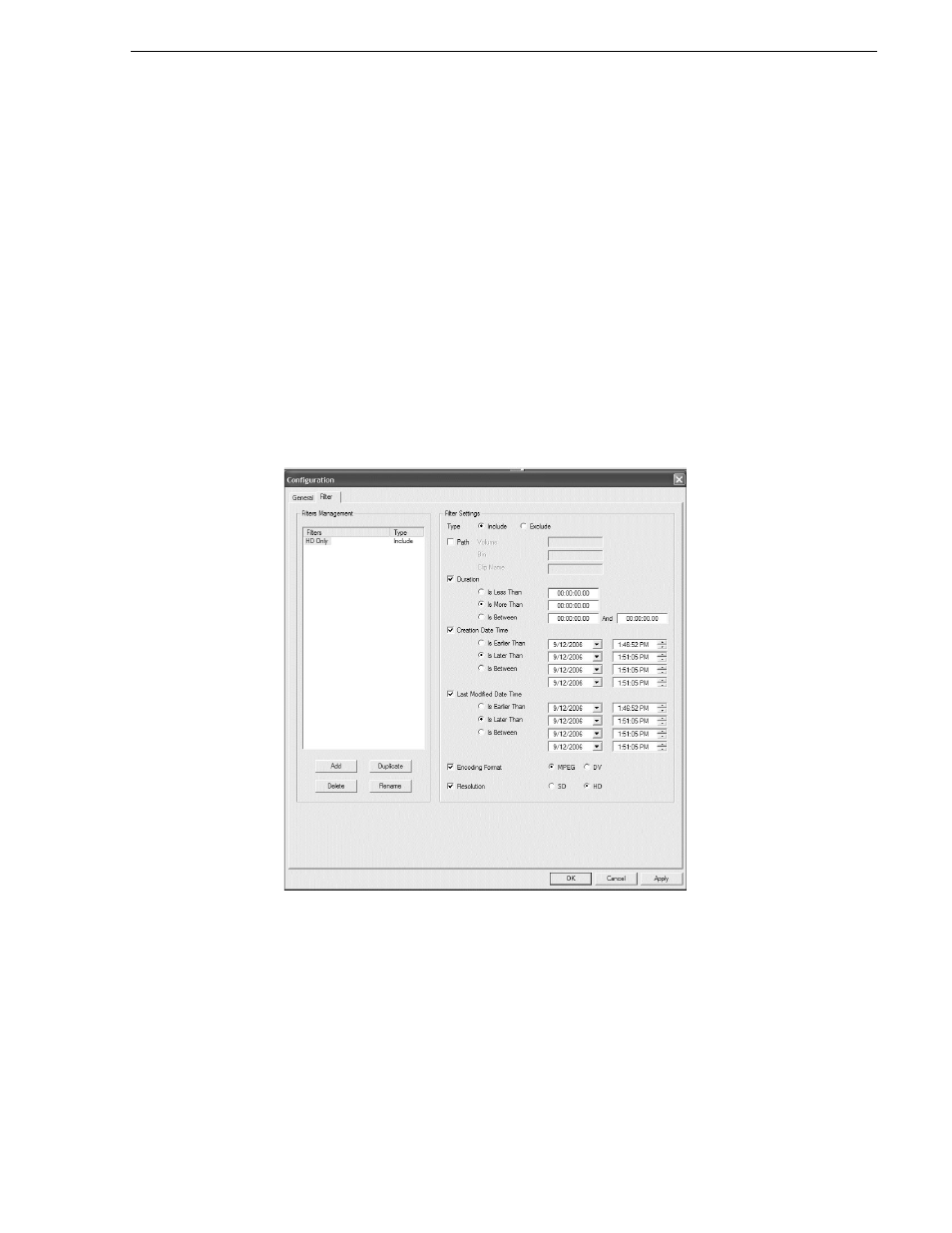 Defining filters | Grass Valley K2 InSync v.4.0 User Manual | Page 13 / 22