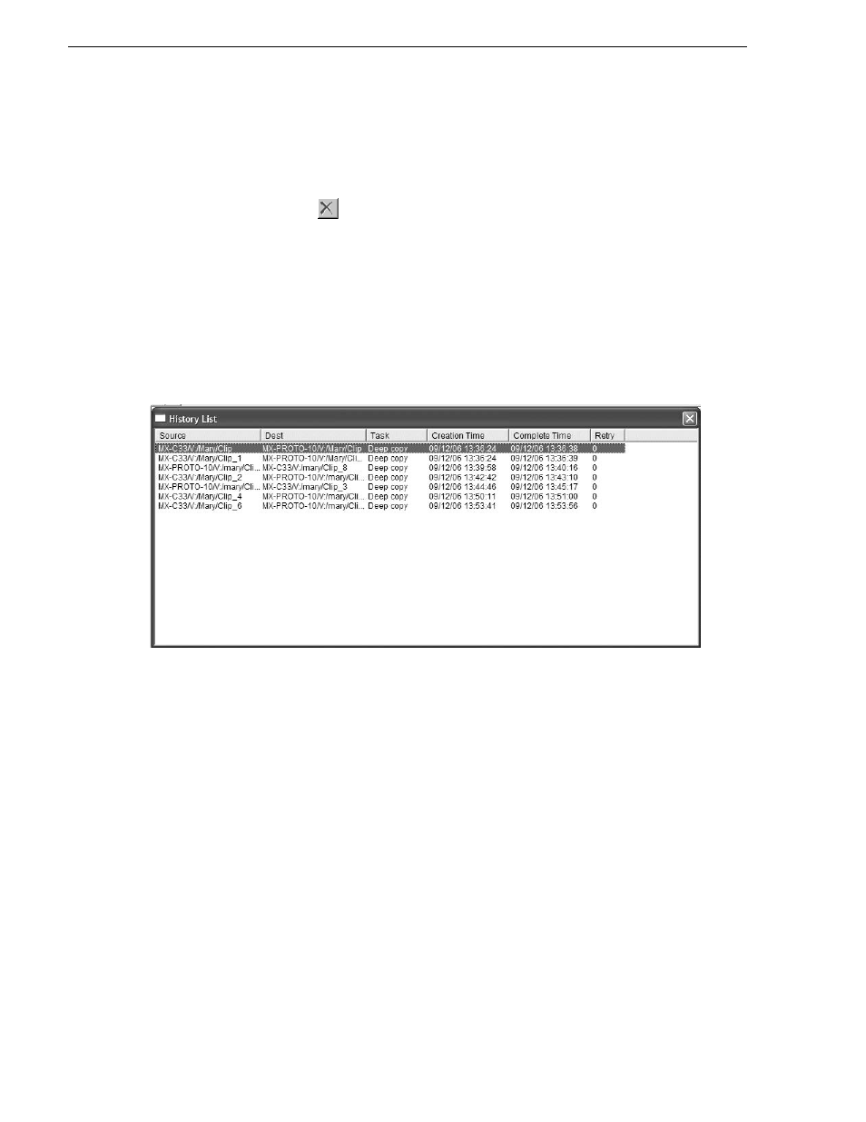 Viewing synchronization history, Viewing the history log, Changing the slave k2 to be master | Grass Valley K2 InSync v.4.0 User Manual | Page 18 / 22