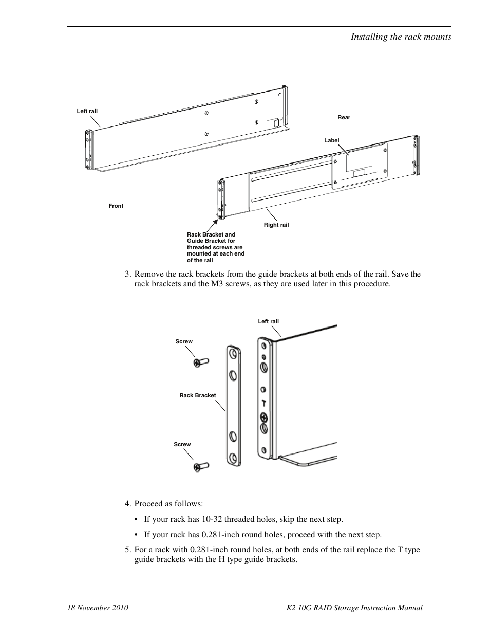 Installing the rack mounts | Grass Valley K2 10G RAID User Manual | Page 42 / 77