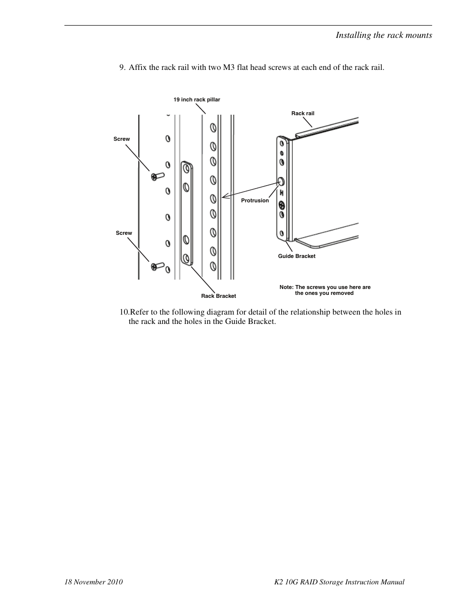 Installing the rack mounts | Grass Valley K2 10G RAID User Manual | Page 44 / 77