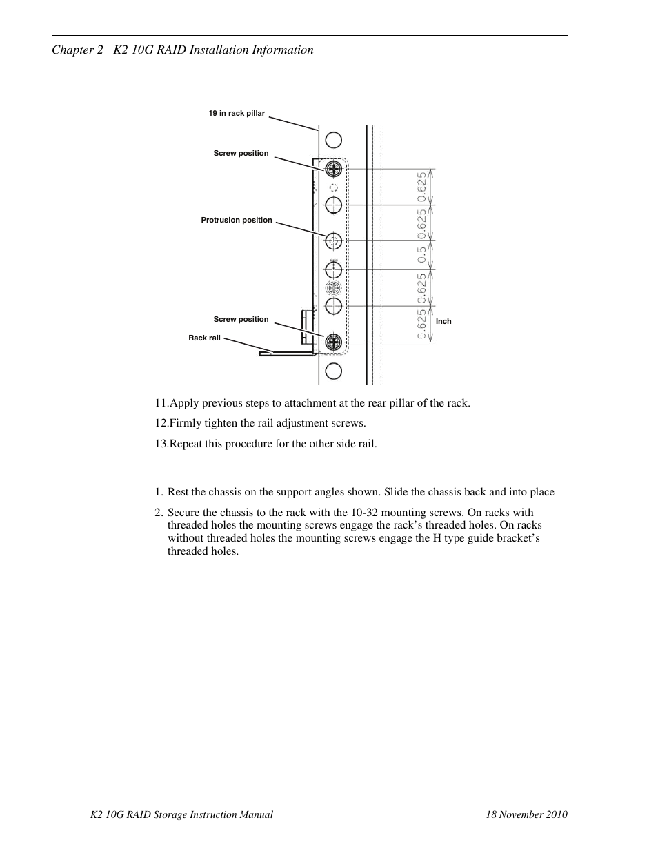 Inserting the k2 10g raid chassis in the rack | Grass Valley K2 10G RAID User Manual | Page 45 / 77