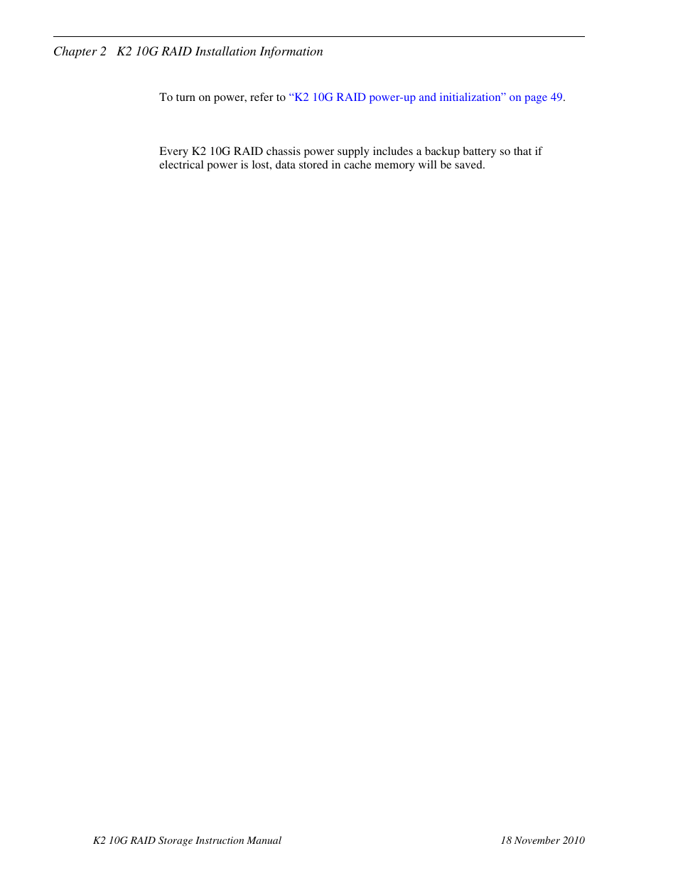 Battery backup | Grass Valley K2 10G RAID User Manual | Page 51 / 77