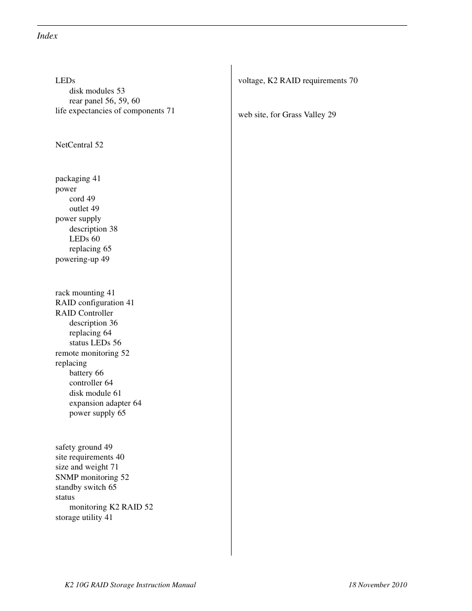 Grass Valley K2 10G RAID User Manual | Page 77 / 77
