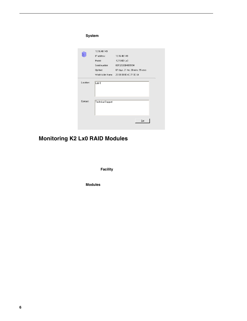Monitoring k2 lx0 raid modules | Grass Valley K2 Lx0 RAID User Manual | Page 6 / 12