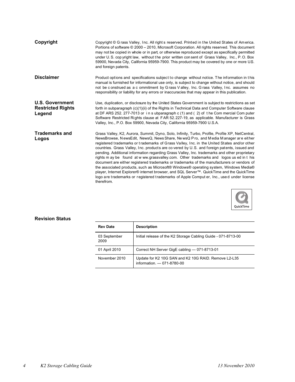 Grass Valley K2 Storage SAN and Direct-Connect User Manual | Page 4 / 38