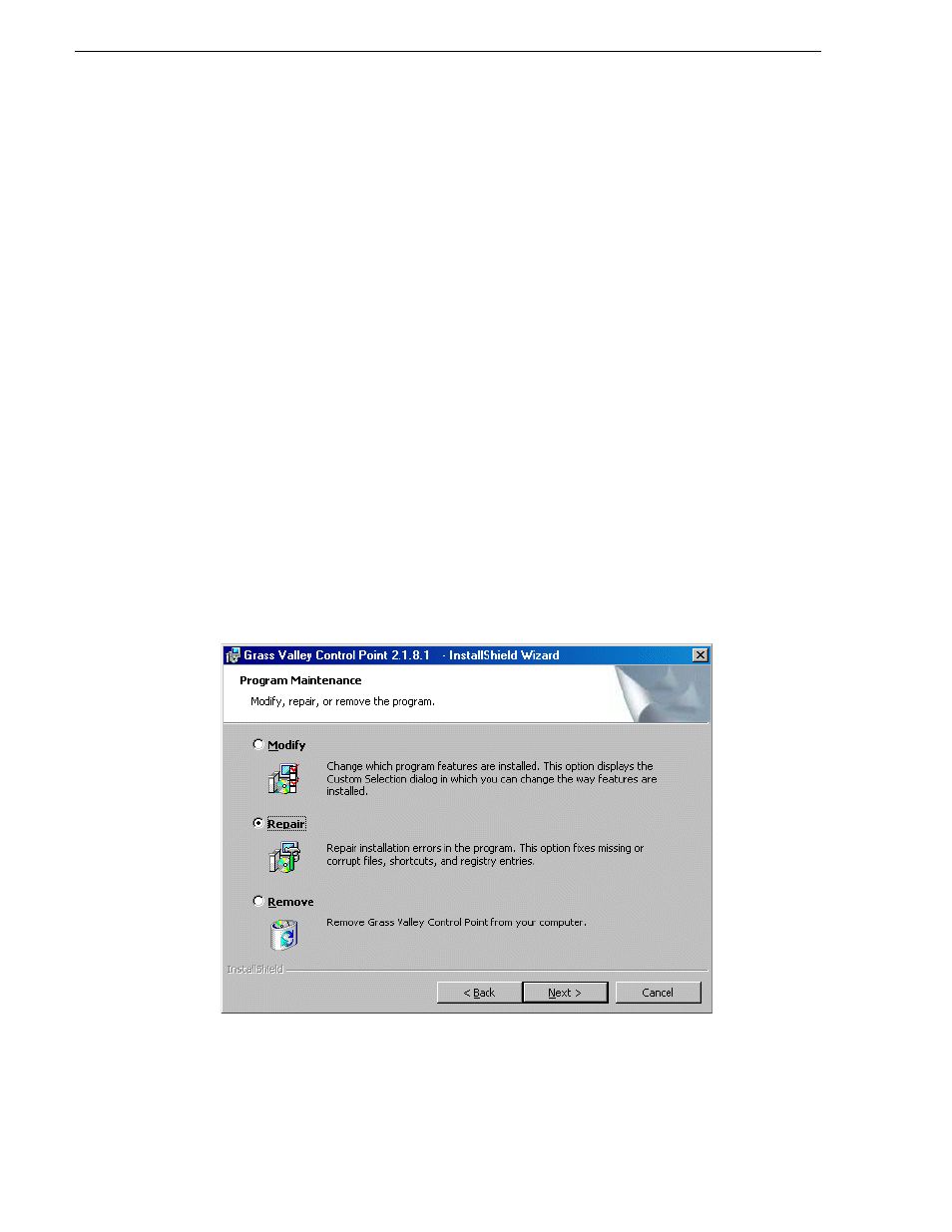 Installing k2 software, Re-installing grass valley software | Grass Valley K2 Media Client System Guide v.3.3 User Manual | Page 130 / 248