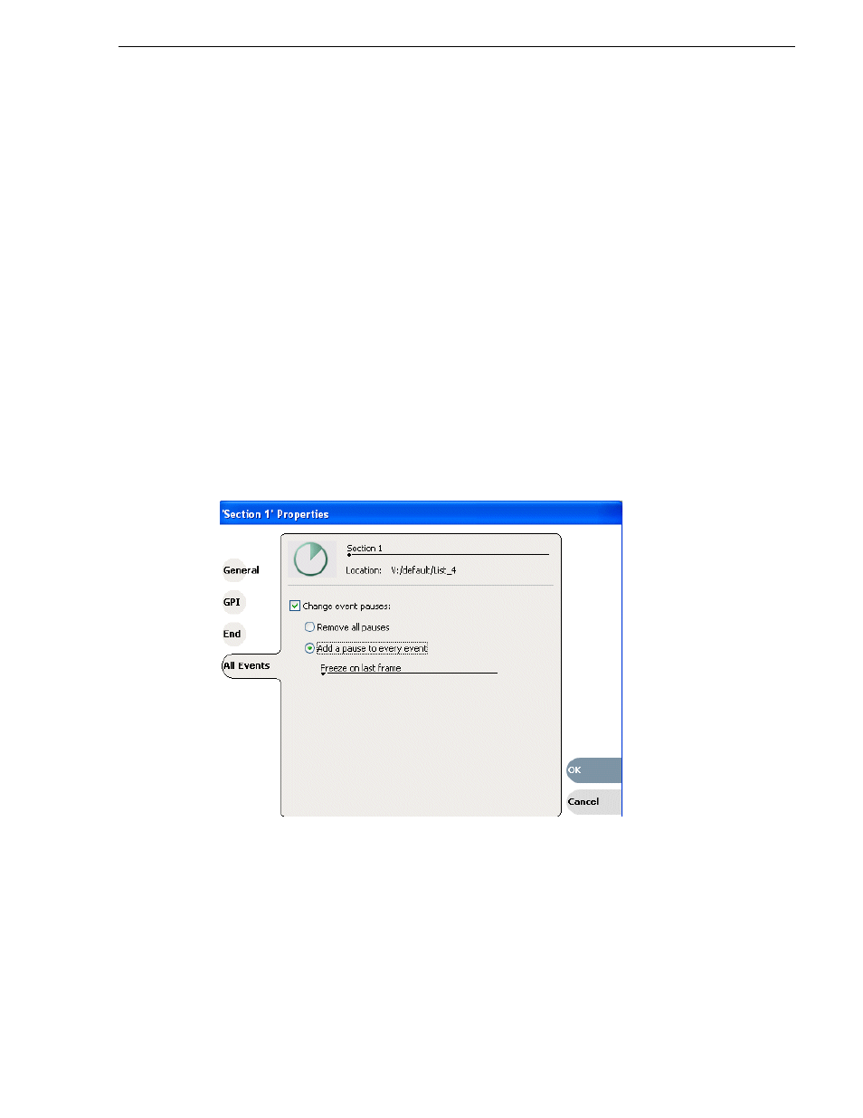Renaming sections, Adding play effects | Grass Valley K2 Media Client User Manual v3.3 User Manual | Page 105 / 304