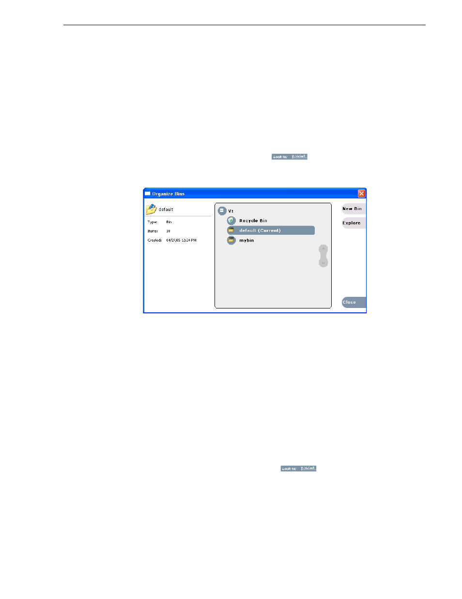 Creating a new bin, Deleting a bin, See “deleting a bin” on | Grass Valley K2 Media Client User Manual v3.3 User Manual | Page 129 / 304