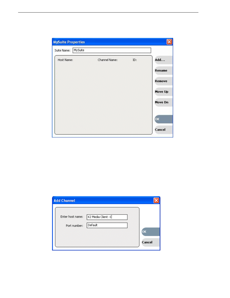 Configuring a channel suite | Grass Valley K2 Media Client User Manual v3.3 User Manual | Page 24 / 304