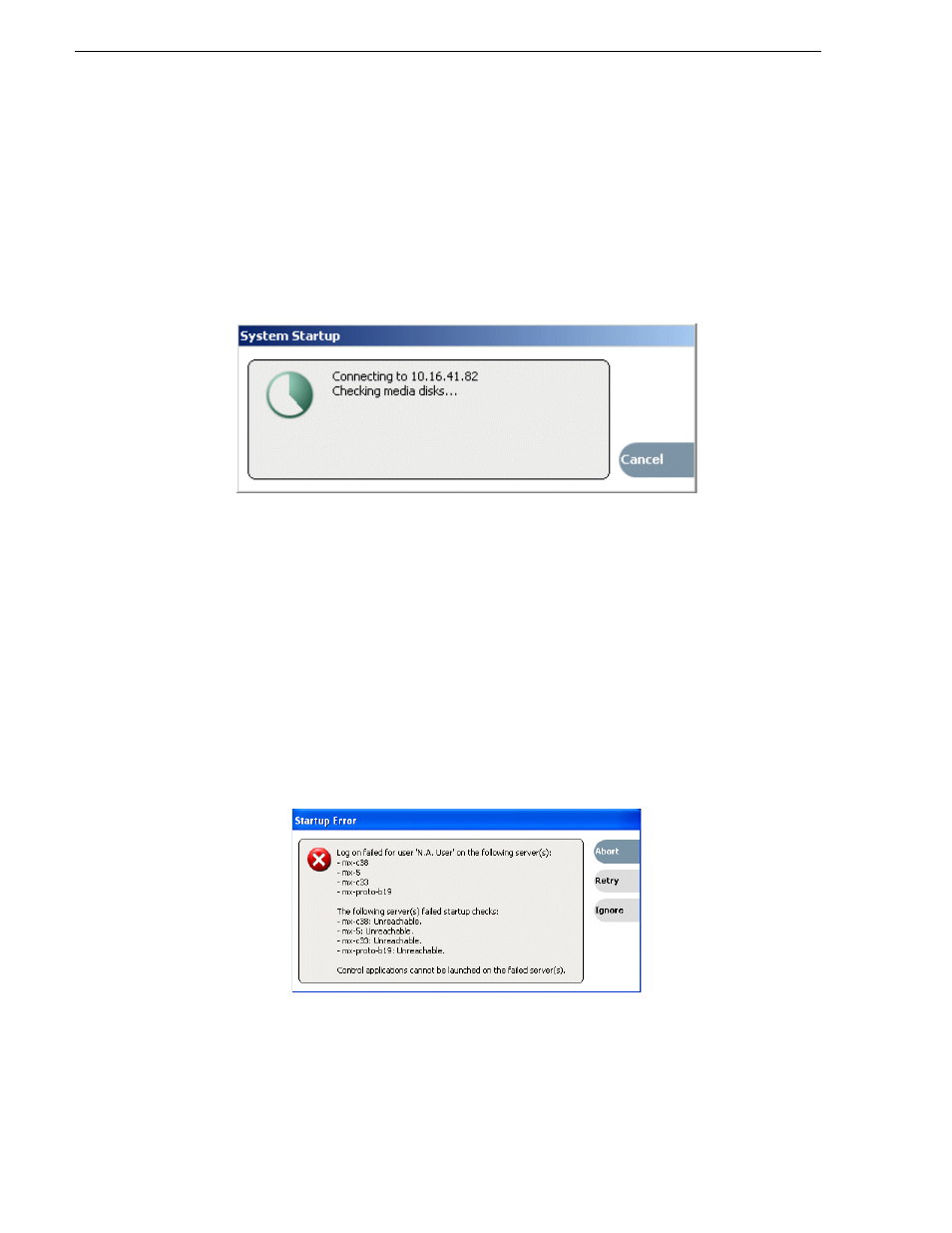 Starting appcenter after creating a channel suite, Appcenter startup errors | Grass Valley K2 Media Client User Manual v3.3 User Manual | Page 26 / 304