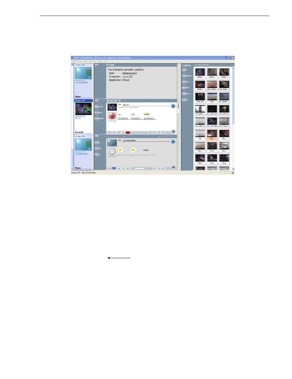 Channel applications overview, Selecting a channel application, Available channel applications | Grass Valley K2 Media Client User Manual v3.3 User Manual | Page 43 / 304