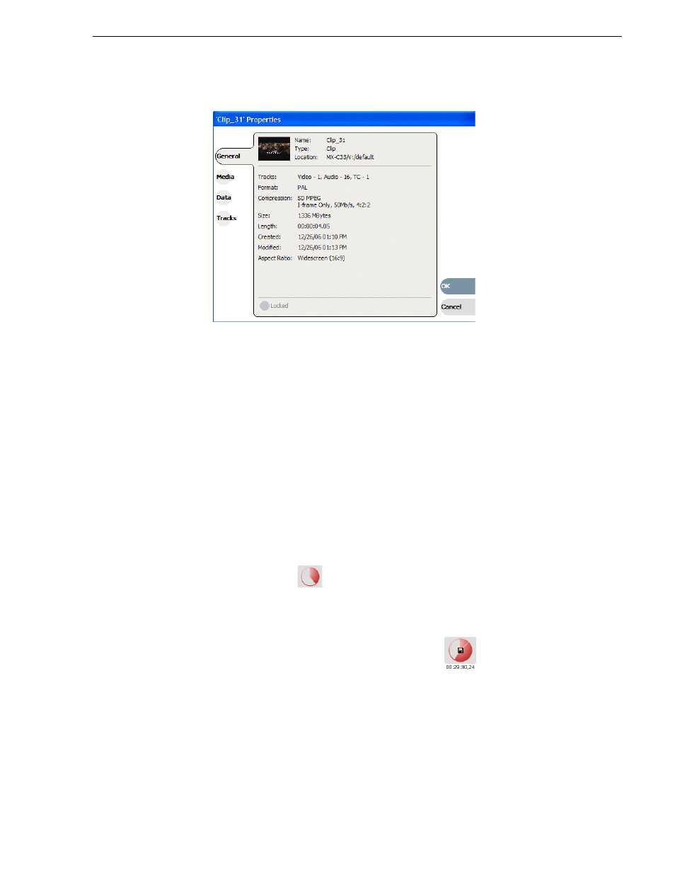 Locating a clip, Displaying available storage space, Locating a clip displaying available storage space | Grass Valley K2 Media Client User Manual v3.3 User Manual | Page 67 / 304