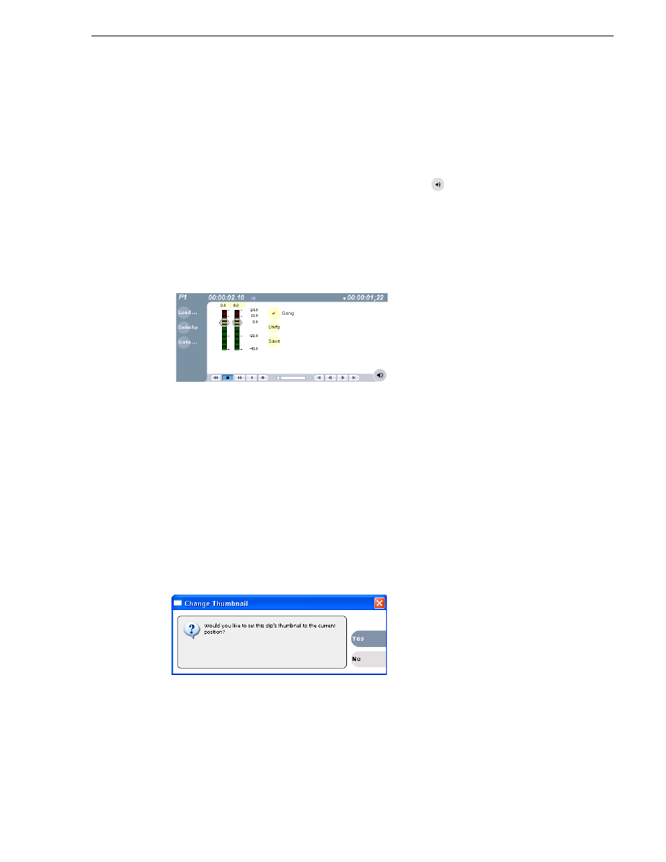 Adjusting clip audio level, Changing the clip thumbnail image | Grass Valley K2 Media Client User Manual v3.3 User Manual | Page 83 / 304