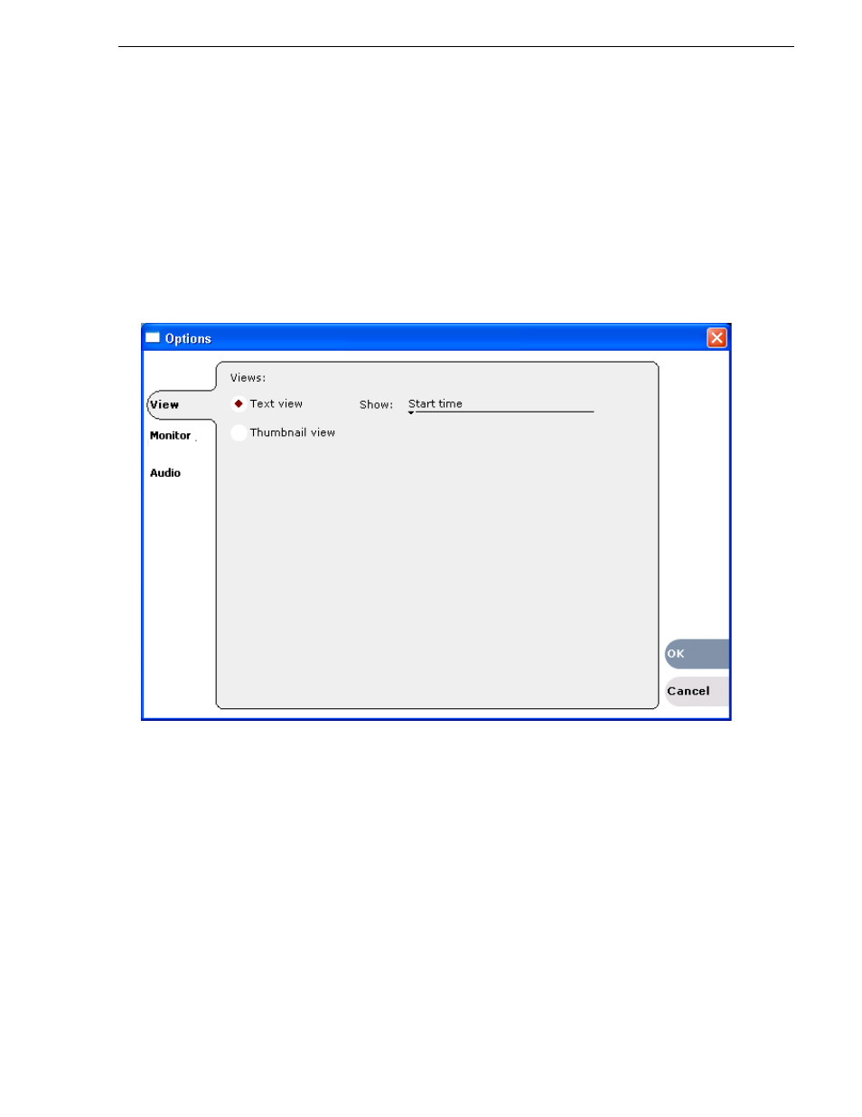 Selecting text or thumbnail view, Selecting monitor information | Grass Valley K2 Media Client User Manual v3.3 User Manual | Page 97 / 304
