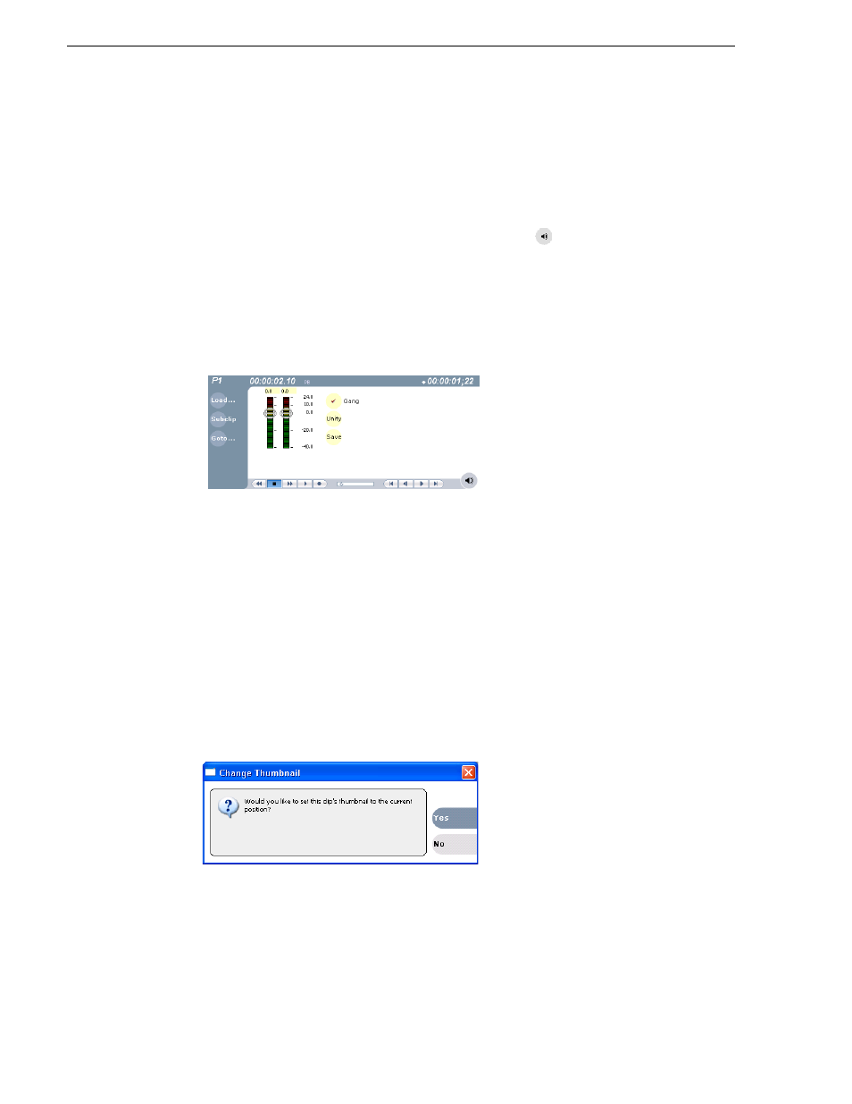 Adjusting clip audio level, Changing the clip thumbnail image | Grass Valley K2 Media Client User Manual Oct.10 2006 User Manual | Page 76 / 220